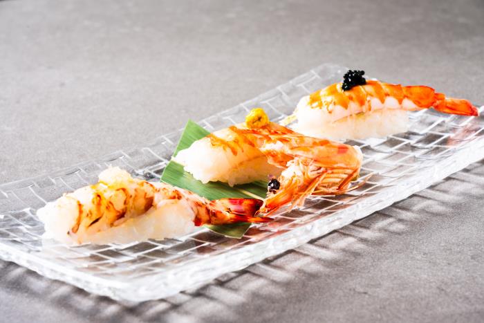 伊万里産車海老の3種握り 食べ比べ